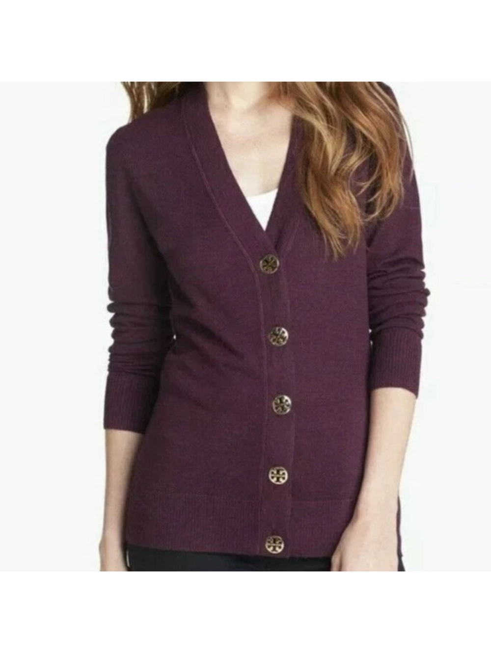 Tory Burch Simone Cardigan Merino Wool Small